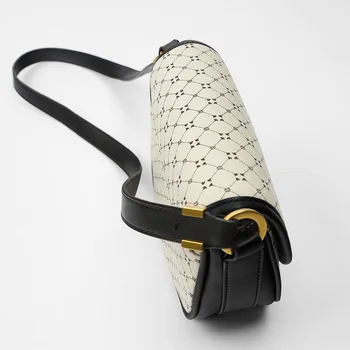 Dámske Plátené Tašky cez Rameno, Geometrické Vzory Vintage Žena Bežné Kabelky Crossbody Tašky