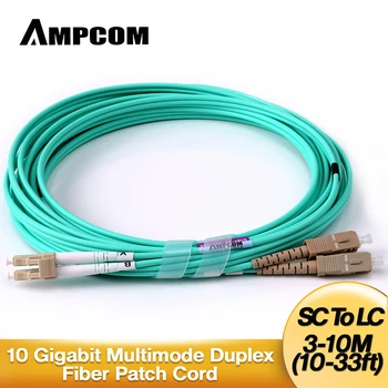 Vlákno Patch Kábel, AMPCOM 10G Gigabit Optické Káble s LC na SC Multimode OM3 Duplex 50/125 LSZH