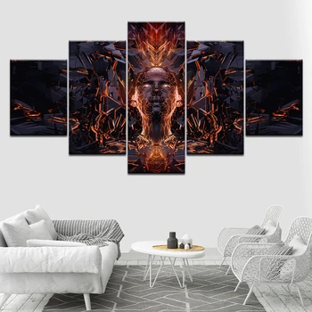 Požiar ľudských 5 Kus HD Tapety Umelecké Plátno Tlačiť moderné Plagát Modulárny umenie maľba na Obývacia Izba Domova