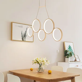5/3 krúžky biela/káva akryl LED luster Obytných jedáleň, spálňa štúdia obývacia izba & Obchodných svietidlá