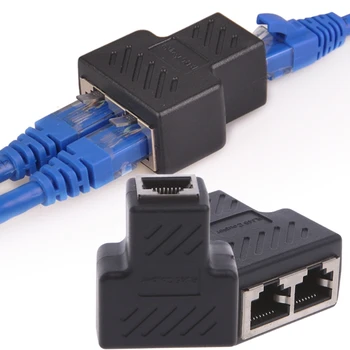 Nový 1-2 Spôsobmi LAN Ethernet Sieťový Kábel RJ45 Žena Splitter Konektor Adaptéra Adaptér Dvojitý Porty Spojka Konektor
