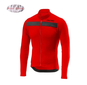 2021 NOVÉ ENCYMO Zimné thermal fleece Cyklistické Oblečenie Upozorniť mužov Jersey Sako na koni bike MTB oblečenie Náprsníkové Nohavice nastaviť