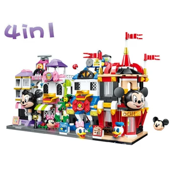2021 NOVÝ Film Serices Cartoon Minifigure Hračka Stavebné Bloky Mickey Minnie Hrad Model Bloky Pre Dievčatá Chlapec Hračka Darček Disney