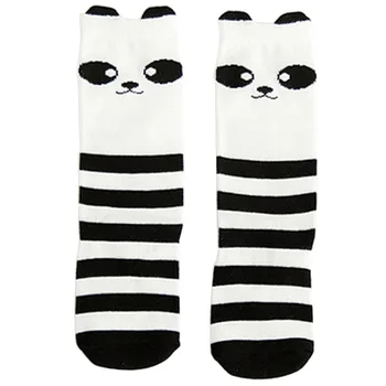 1Pair Roztomilá Panda Vzor Zimné Jeseň Teľa Dĺžka Trubice Posádky Ponožky Pre Dieťa, Batoľa Pre Deti Baby