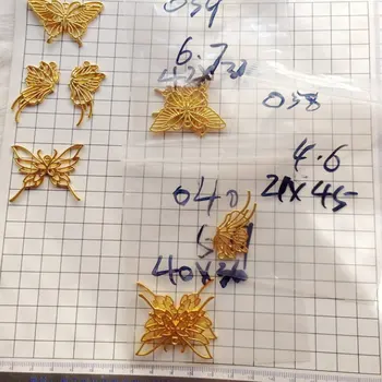 5 ks Zlatý Motýľ Dekor Kovový Rám Šperky Náplne Prívesok Doplnok DIY Charms Ručné UV Živicové Náušnice Rámčeky Plavidlá
