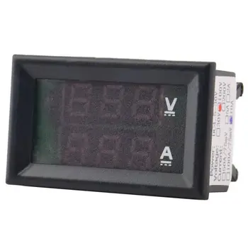 Digitálny Merač Napätia Dc100V 10A Voltmeter Ammeter Modrá+Červená Led Amp Dual