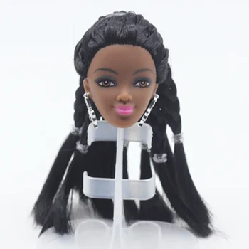 1pcs Bábika Hlava s čiernymi vlasmi Iný štýl pre black dievčatá telo bábiky DIY bábiky, Príslušenstvo deti darčeky new vysoká kvalita