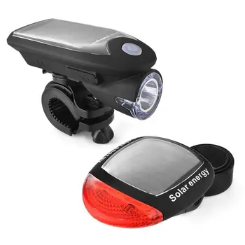 USB Bicykli Svetlá Slnečnej Energie Nabíjateľná Blikajúce Predné Hlavu Baterka Cyklistické Požičovňa LED Červené Zadné Ostrohové Varovanie Lampa Lightin