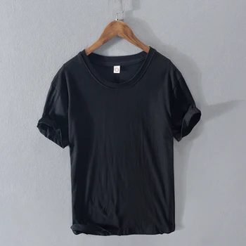 Bavlna letné nový štýl krátky rukáv mužov tričko fashion bežné t-shirt pre mužov pohodlné pevné tričká muž camiseta