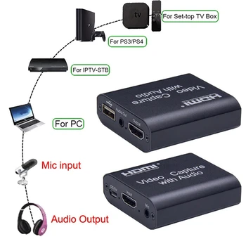 1080P 4K HDMI digitalizačné Zariadenie HDMI USB 3.0 digitalizačné Karty s 3,5 mm Stereo Výstup pre PC OBS Live Vysielanie