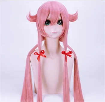 Budúcnosť Denník Yuno Gasai 100 cm Dlhé Ružové Rovno Anime Cosplay Parochňu Mirai Nikki Lacné Syntetické Vlasy, Parochne A393