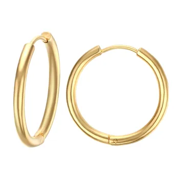 Jednoduché Hoop Náušnice pre Ženy, Malé Nehrdzavejúcej Ocele, Náušnice Čierno/ružové Zlato/Gold/Silver Farba Šperky 25*2 mm