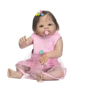 56 cm Full Vinyl Silikónové Realisticky Skutočný Dotyk Bebe Reborn Baby Doll Móda Novorodenca Bábika Dievča Telo Bábiky Deti Vaňa Sprcha Hračka