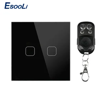 Esooli EU/UK Štandard 1 Gang 1 Spôsob diaľkové ovládanie spínač, AC 170~240V Nástenné svietidlo Diaľkový Dotykový Spínač S Mini Diaľkové ovládanie