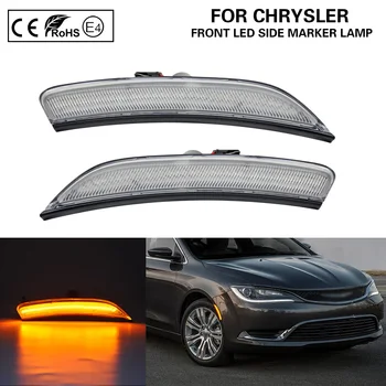 2 ks Na rok 2016 2017 Chrysler 200 2016 2017 LED Predné LED Bočné Obrysové Svetlo Lampy žlté Svetlo Jasný objektív 68206449AA