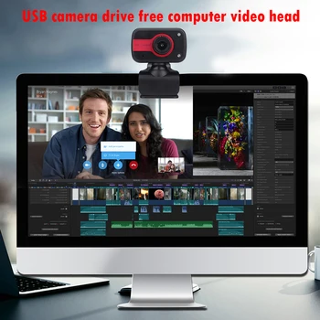Otočná USB, HD Webkamera Vstavaný Mikrofón 2LED Vyplniť Svetlo Nočné Videnie Klip-na Webovej Kamery 640 X 480 pre Windows 10 8 7 XP