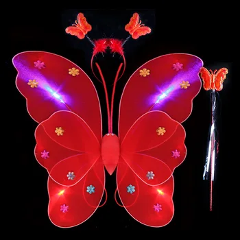 2021 Nové Vykonávať Kostýmy Žiariace Motýle Víla Cosplay Krídla Anjelov Halloween Dresse Strany Halloween Dekorácie pre Dieťa