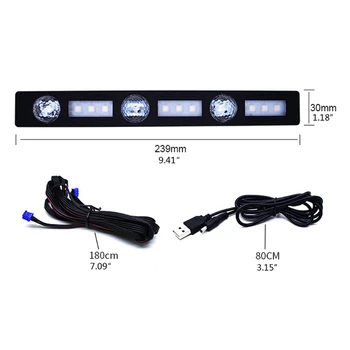 LED Auto Nohy Svetlo Okolitého svetlo S USB, Diaľkové Ovládanie Hudby Zvuk Kontrolu B36B