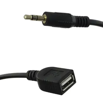 2 V 1 3,5 MM a USB Konektor Car Audio Adaptér, Auto Adaptér Video Audio Kábel Auto AUX Linka Pre Hyundai Kia