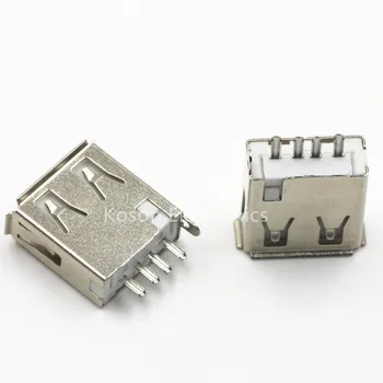 10pcs Rovno Spájky Typ USB Samica Konektor Jack Konektor