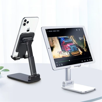 Univerzálne Skladacie Kovové Telefón Držiak na Stôl Pre iPhone 11 Samsung iPad Ploche Tabletu Plastový Stojan Mobile Mobilný Telefón Tabuľka Mount