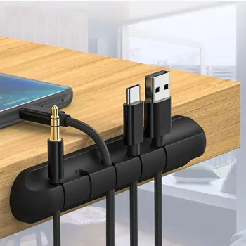 Kábel Organizátor Silikónový Kábel USB Winder Flexibilný Kábel Riadenia Klipy Pre Myši, Slúchadlá Slúchadlá Káblom Držiak