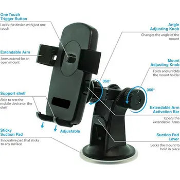 Car Dashboard Mobile Phone Holder HUD Design Non-Slip Car Cell Phone Mount Stand for Safe Driving for Smartphones