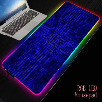 MRG Modrá Textúra Rýchlosť Zamykanie Okraji Veľkých RGB Osvetlenie LED Herné Podložka pod Myš Nepremokavé Hra Stôl Mousepad Klávesnice Mat