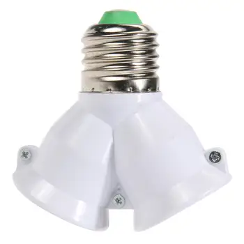 2 v 1 objímky E27 E27 Žiarovka Držiak Lampy Zásuvky Splitter Adaptér Svetlo Základňu pre LED Žiarovka