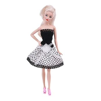 Barbies Príslušenstvo Bábika-Oblečenie ,Čierny Oblek dlhosrstý Kabát Fit Barbiees Bábiku,Naša Generácia detské Hračky DIY Bábika Princezná