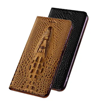 Luxusné Krokodíla zrna pravej kože magnetické telefón puzdro pre Samsung Galaxy S9 Plus/Samsung Galaxy S9 telefón taška držiteľa karty