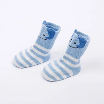 Asunbaby Cartoon zvierat dizajn Bavlny Baby Ponožky Novorodenca Poschodí Ponožky deti Krátke Ponožky Silica gel anti-protišmykové deti Ponožky