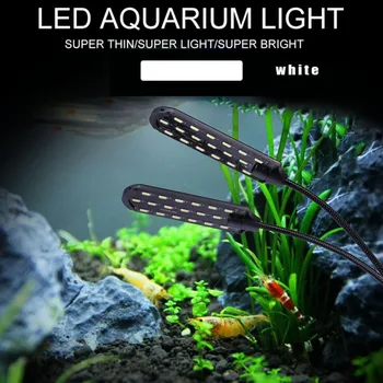 X7 EÚ Plug-Dual Head Super Jasné LED Rastlín Lampa Akvarijné Svetlo Rastliny Rastú Ľahké Nepremokavé Clip-on Fish Tank Svetlo