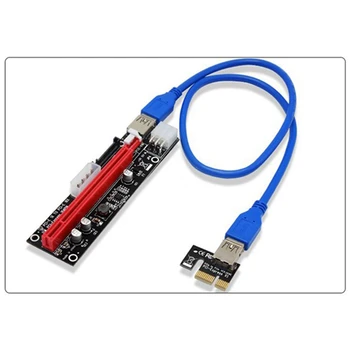 VER103C 3 v 1 LED Stúpačky Napájací PCI-E Stúpačky Karty 4Pin 6Pin Sata 15 KOLÍKOVÝ PCI Express 1X až 16X Predlžovací Kábel pre Bitcoin