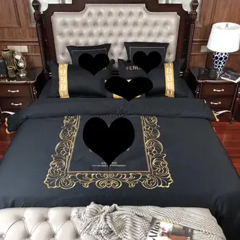 40 Nové čierne egyptskej bavlny Obliečky hotel bedlinen Posteľ List Perinu Sady 4/6pcs posteľná bielizeň Nastaviť