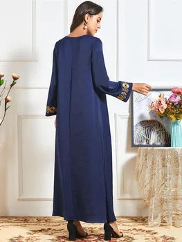 Ženy, Plus Veľkosti výšivky Abaya Jilbab Moslimských Maxi Šaty Bežné Kaftan Dlhé Šaty Islamskej Kaftane Eid Abaya arabčina Vestid