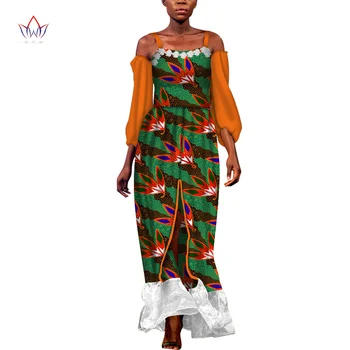 Dashiki Africkej Ženy Oblečenie 4xl Africkej Tlače Oblečenie Pre Ženy Bavlna Dlhé Šaty Plus Veľkosť Oblečenie Bazin Africain Šaty WY7208
