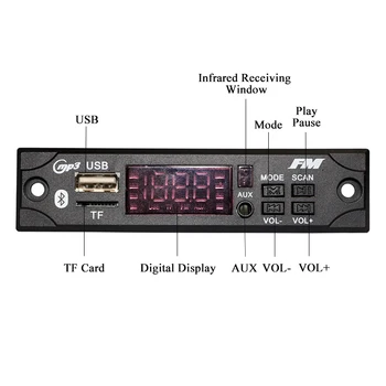 Bezdrôtový Bluetooth Dekodér Doske Modulu MP3, WMA, WAV AUX 3,5 MM Car Audio MP3 Prehrávač Hudby, USB TF FM Dekodér Doska S ovládaním