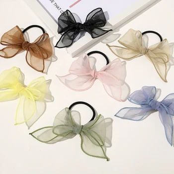 2020 Značky Vzory Žien Vlasy Butterfly Fantasy Organza kórejský Luk Vlasy Lano Pre VSCO Dievčatá Scranchis Hairbands Vlasy Luky