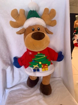 2020 Nové Kreslené Plyšové Hračky Plnené Vianočné Plyšové Hračky Santa Claus Figúrka Vianočné Elk Bábika Candy Bag Darček Pre Deti