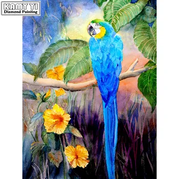 Plné Námestia/Kolo Vŕtať 5D DIY Diamond Blue papagáj 3D Výšivky Cross Stitch Mozaiky Drahokamu Dekor HYY
