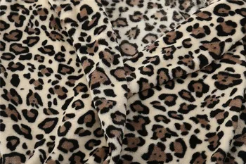 HIRIGIN Módne Ženy Leopard Tlač Umelú Kožušinu Wollens Dlhý Rukáv Kabáta Slim Bunda, Kabát Outwear