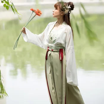 Retro Čínskej Tradičnej Hanfu Kostým Žena Elegantná Výšivka Tang Ľudových Tancov Šaty Lady Orientálne Rozprávky Oblečenie