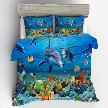 3D Dizajn, Digitálna Tlač posteľná bielizeň Nastaviť Perinu Obliečky na Vankúš Dropshipping Gife Morská korytnačka 22