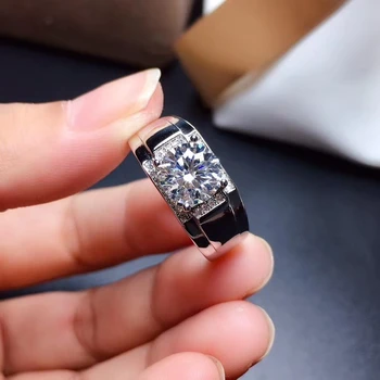 2021 nové šumivé moissanite krúžok pre mužov reálne 925 silver 8*8 mm veľkosť gem darček k narodeninám lesklé lepšie ako diamant silný výkon