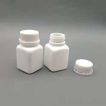 50+2ks 1oz Prázdne kapsule vitamínu tablety na Fľaše HDPE Námestie Tamper Dôkaz Čiapky Medicíny Pilulku Fľašu