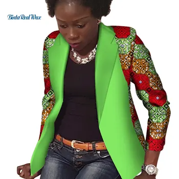 Nové Africké Vosk Tlač Vyhovovali Kabát Ženy Sako Bazin Riche Dashiki Dlhý Rukáv Kabáta, Bavlna Vlastné Afriky Oblečenie WY3496