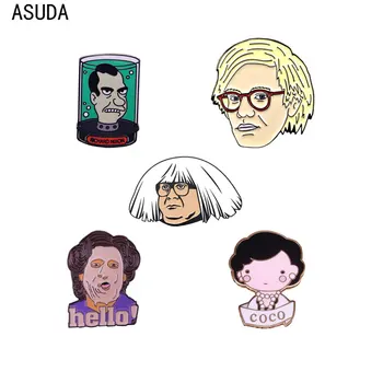 Karikatúra sa fotografia profilu brošňa a smalt kolíky Mužov a žien módne šperky darčeky anime film román klope odznaky
