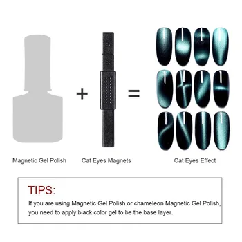 1Pc mačka magnetické Magnet Plátok Magic Magnet pre mačky magnetický UV Gél poľský Nail Art Nástroje 12 mačka magnetické Účinky Jeden Riadok