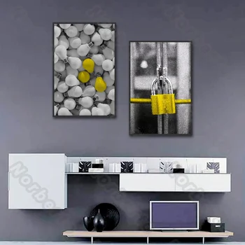 Abstraktný Štýl Plátno na Maľovanie na Stenu Plagát s jasne Žlté Maľovanie na Obrázok pre Obývacej Izby, Spálne, Reštaurácia Stenu Decoratio